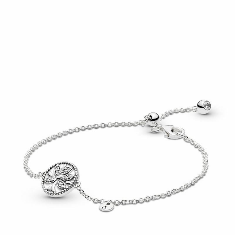 Pandora Tree Of Life Bracelet - Sterling Silver/Enamel/White/Cubic Zirconia - Canada | LY4967MT